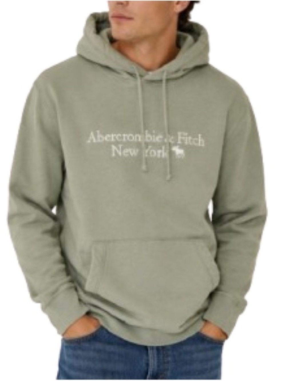 Abercrombie & Fitch Sage Green Hoodie Men’s Medium Soft A&F Fleece